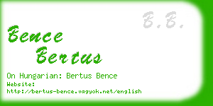 bence bertus business card